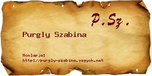Purgly Szabina névjegykártya