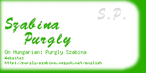 szabina purgly business card